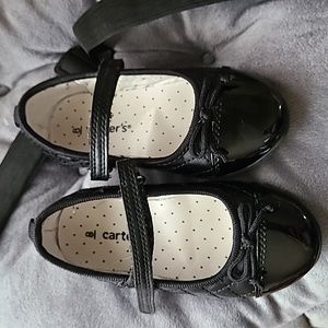 Carters black velcro shoes